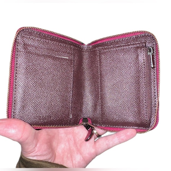 Coach Metallic Pink Small Zip Wallet - Picture 4 of 4